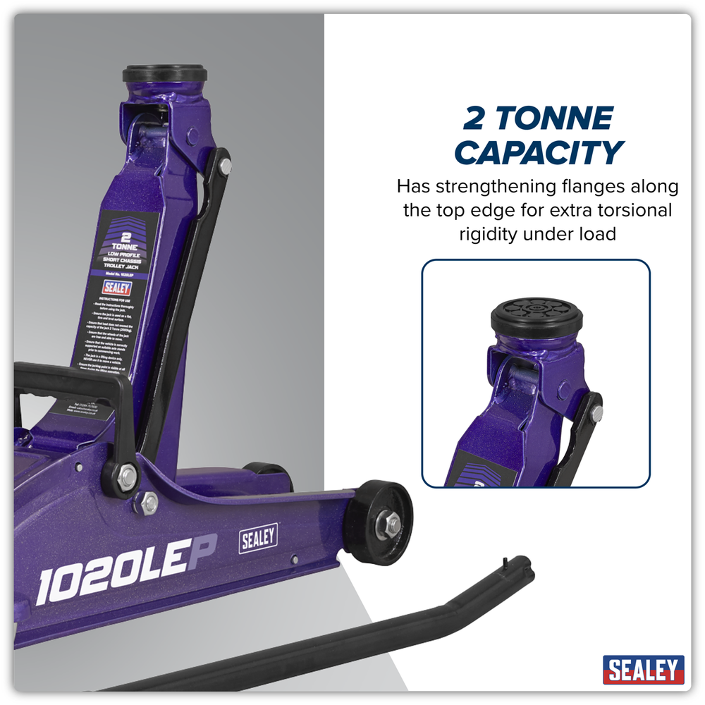 Sealey 1020LEP Low Profile Short Chassis Trolley Jack 2 Tonne - Purple - additional view 7