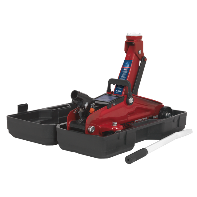 Sealey 1050CXD Short Chassis Trolley Jack with Storage Case 2 Tonne