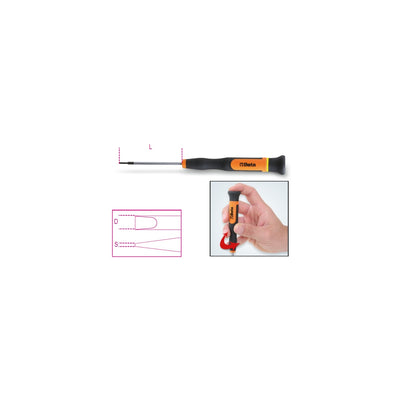Beta Micro Screwdriver For Slotted Head Screws 0.25 X 1.2 X 60 Mm - 1257LP - 1257LP 1,2