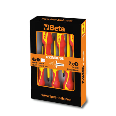 Beta Set Of 6 Slim Insulated Screwdrivers 1000V - 1273MQF/D... - 1273MQF/D6