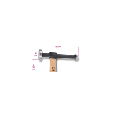 Beta Bodywork Hammer With Round, Flat Face And Ball Pein Wooden Shaft - 1351
