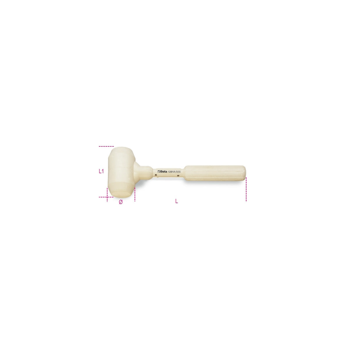 Beta Dead-Blow Rubber-Covered Hammer 1000 G - 1391A - 1391A 1000