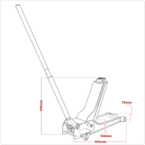 Sealey 1500SLR Low Profile Long Reach Rocket Lift Trolley Jack 1.5 Tonne - additional view 11