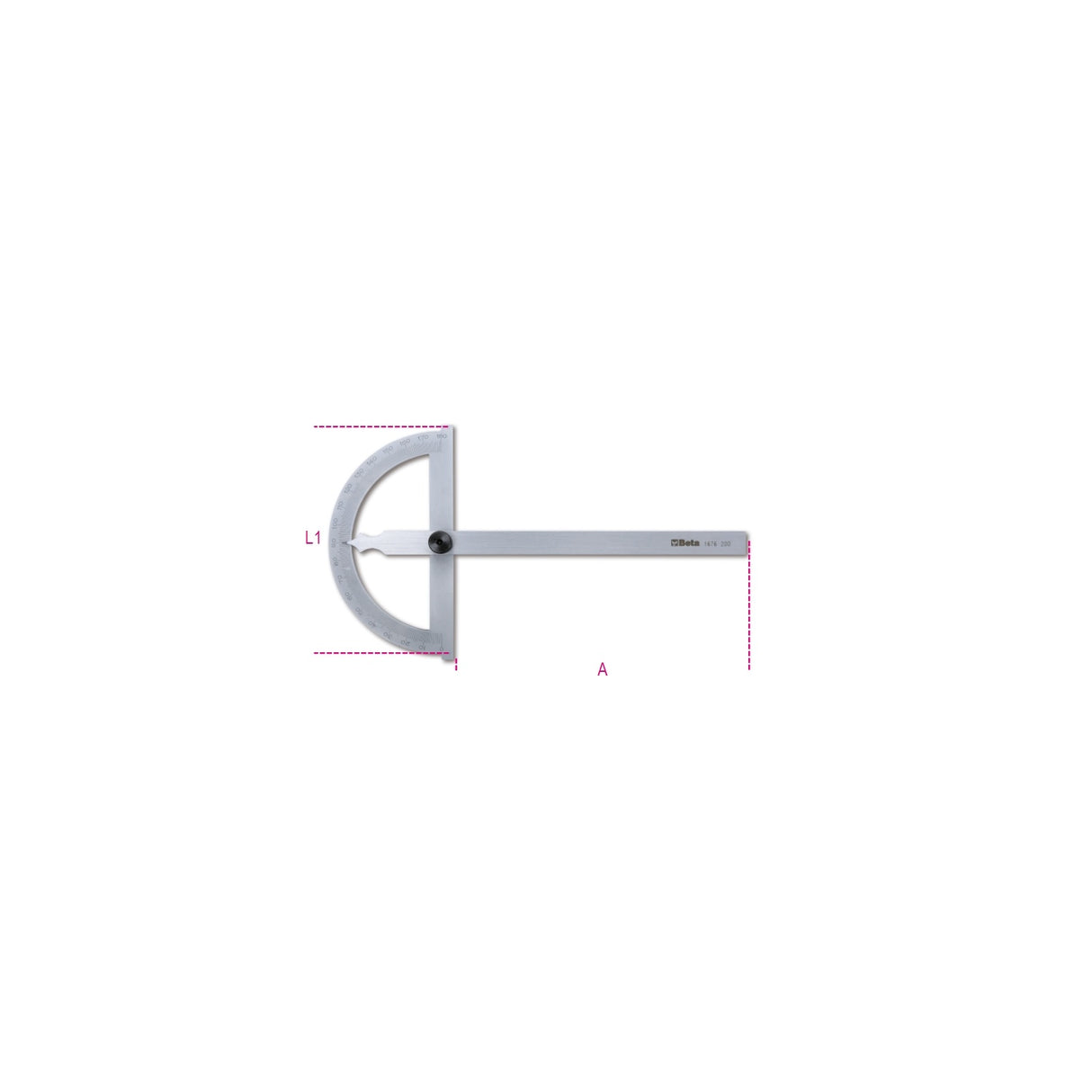 Beta Stainless Steel Protractor - 1676 120