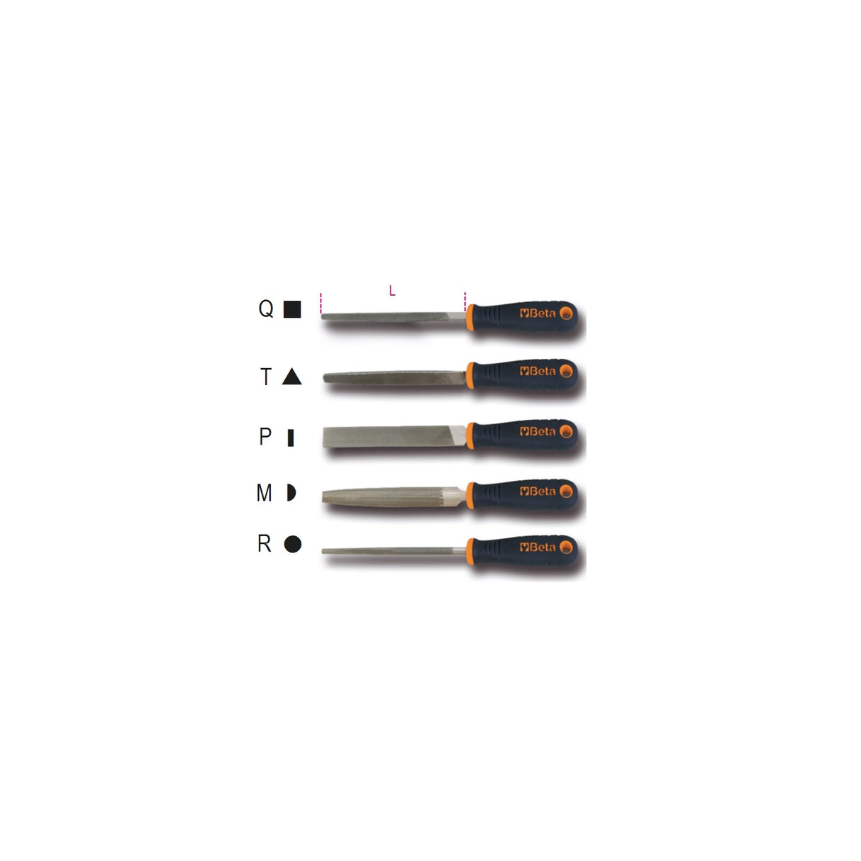 Beta Bastard Cut Files 6 Inch With Plastic Handles - 1719BMD6 - 1719BMD6/Q