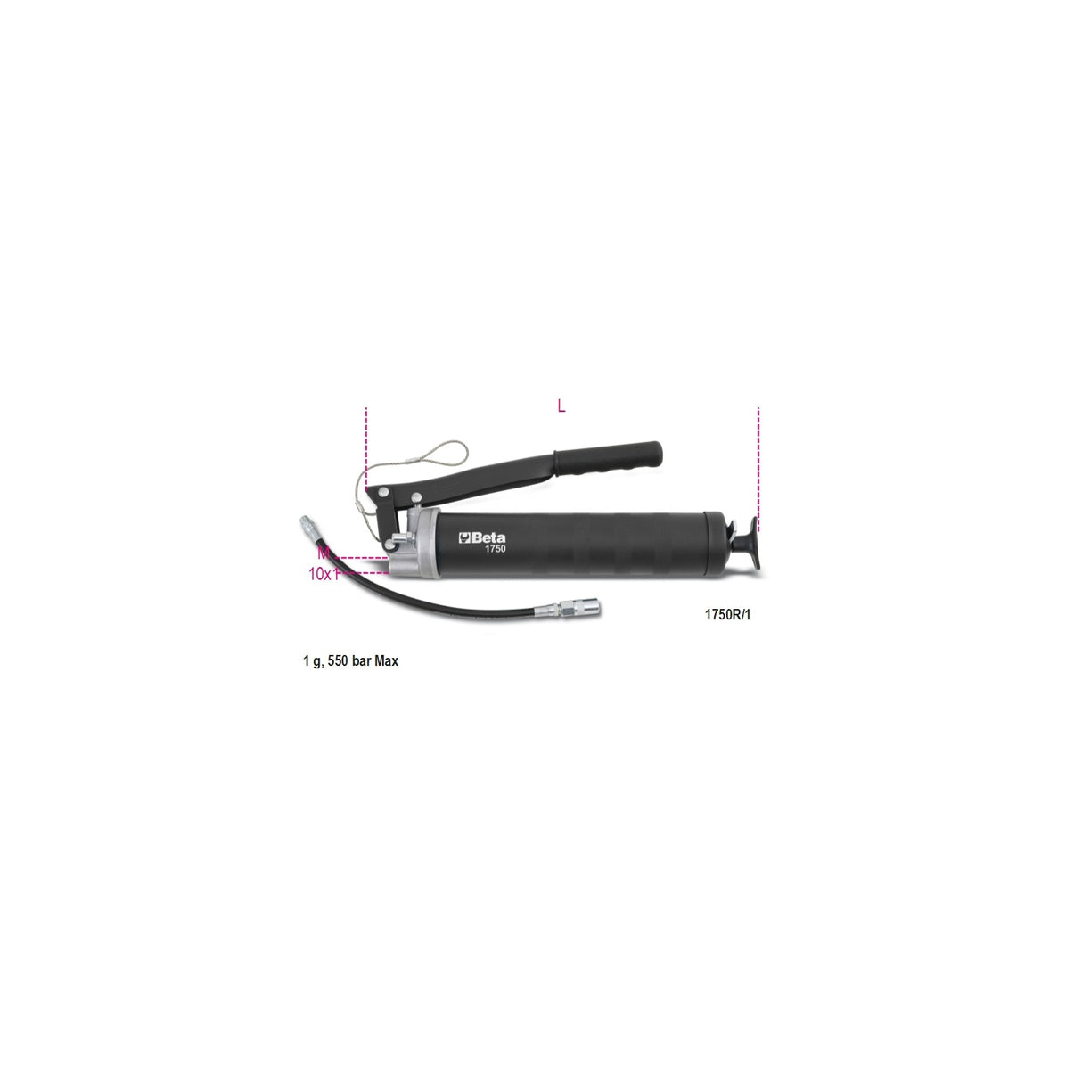 Beta H-Safe Lever Operated Grease Gun 500 Cc With H-Safe Tethered System - 1750HS - 1750HS 500