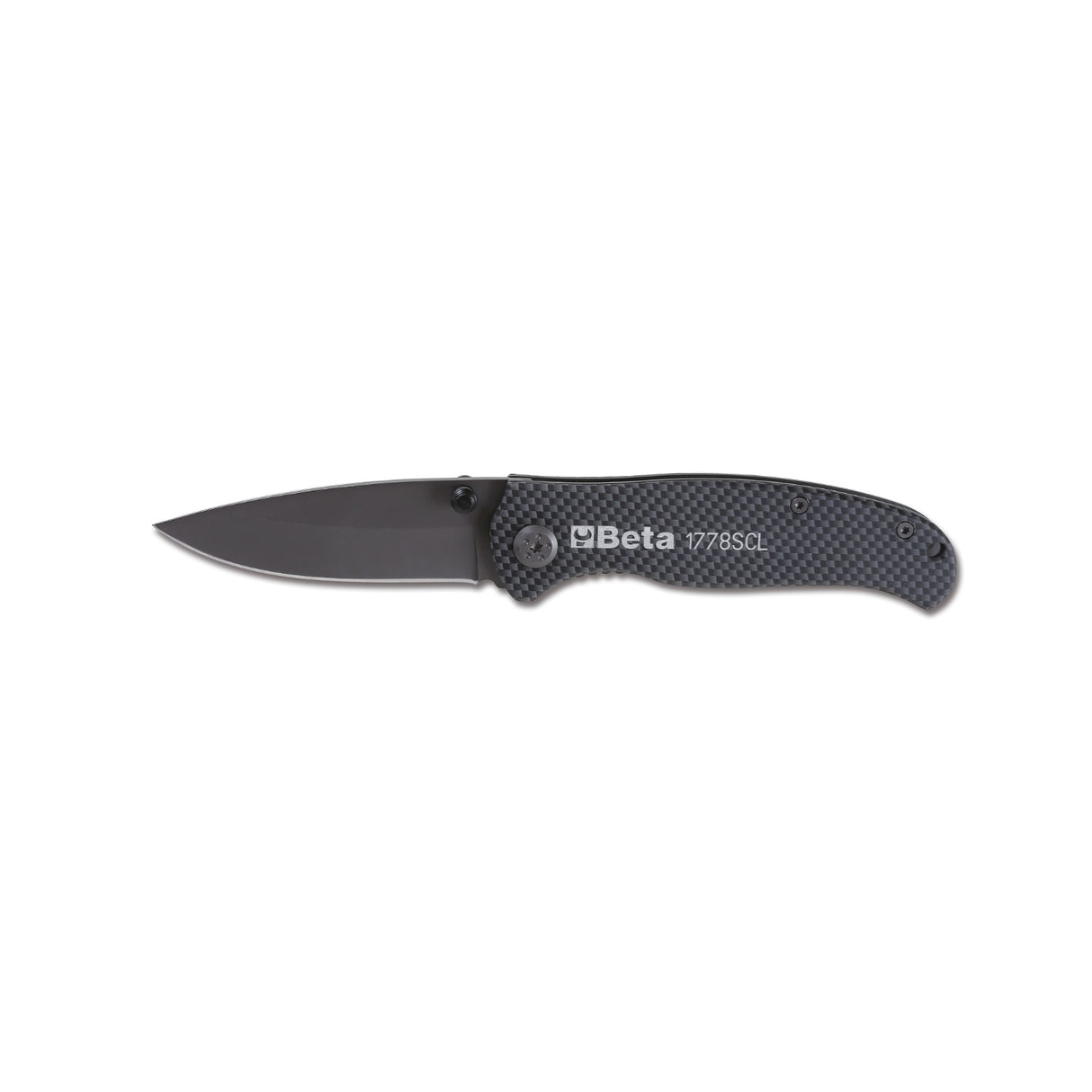 Beta Foldaway Knife With Soft Carbon Look Finish Hardened Steel Blade In Case - 1778SCL