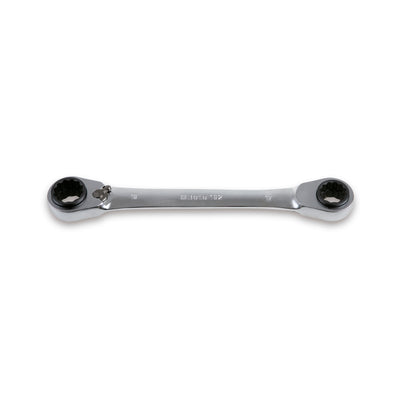 Beta Reversible Ratcheting Double-Ended Flat Bi-Hex Ring Wrench - 192 8-13