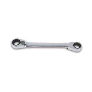 Beta Reversible Ratcheting Double-Ended Offset Bi-Hex Ring Wrench 17 X 19 Mm - 195P - 195P 17X19