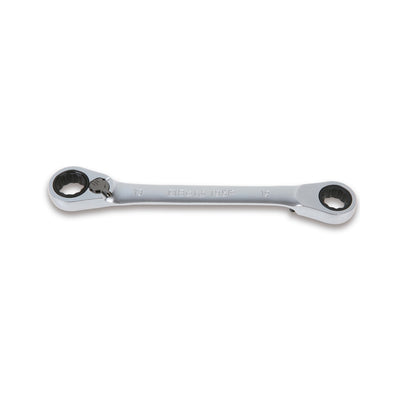 Beta Reversible Ratcheting Double-Ended Offset Bi-Hex Ring Wrench 17 X 19 Mm - 195P - 195P 17X19