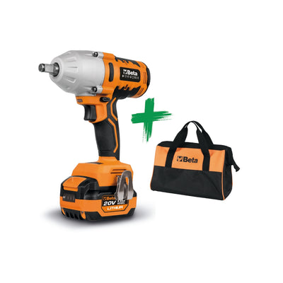 Beta 20V 1/2In Brushless Impact Wrench Kit 600 Nm With Technical Fabric Bag - 1984/K600+BORSA