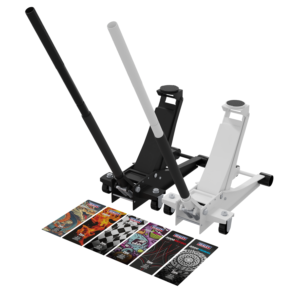 Sealey 2000CB Low Profile Custom Design Trolley Jack with Rocket Lift 2 Tonne - Black - additional view 9