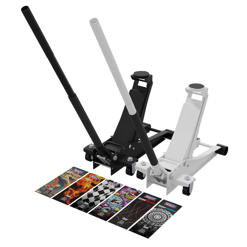 Sealey 2000CB Low Profile Custom Design Trolley Jack with Rocket Lift 2 Tonne - Black - additional view 9