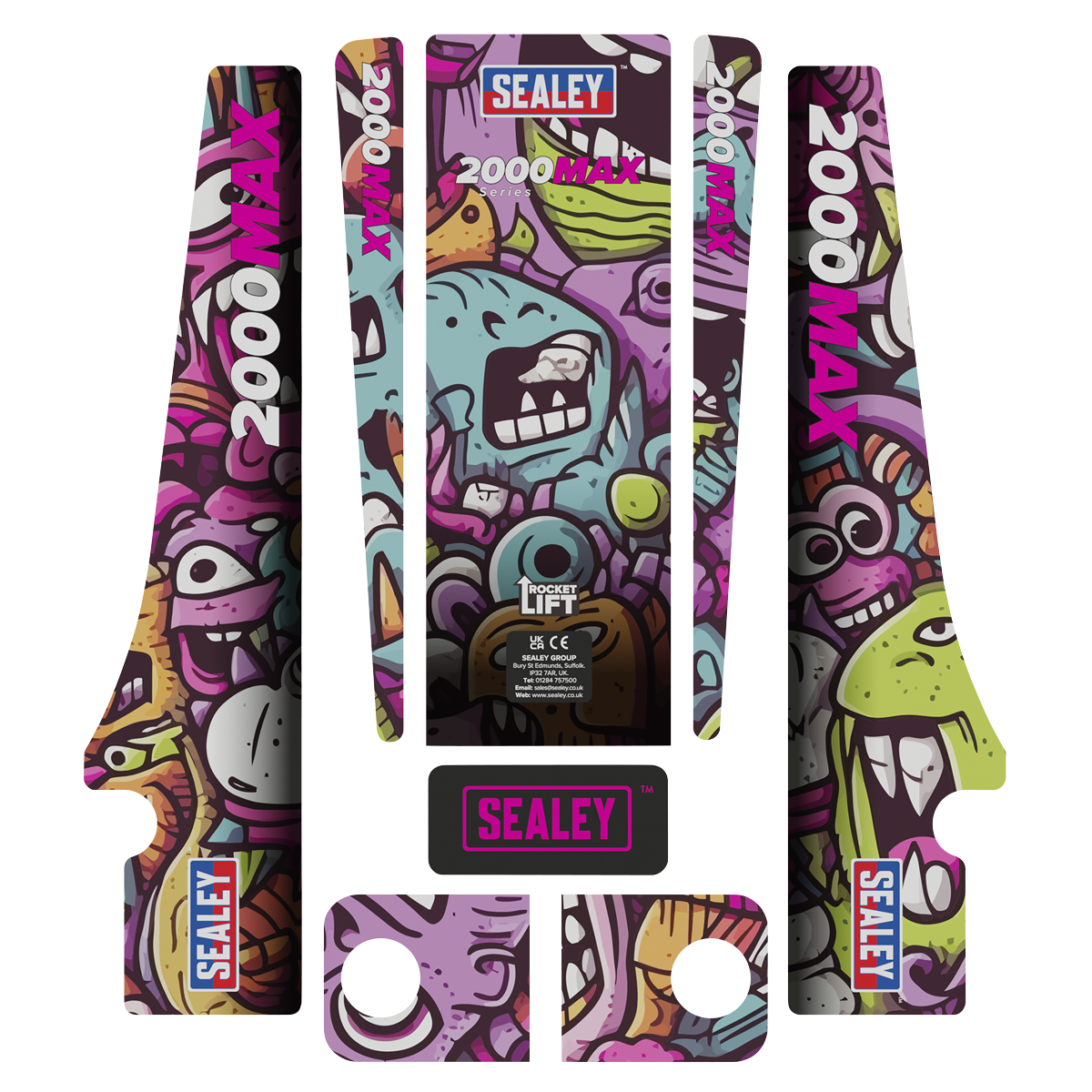 Sealey 2000CB Low Profile Custom Design Trolley Jack with Rocket Lift 2 Tonne - Black - additional view 18