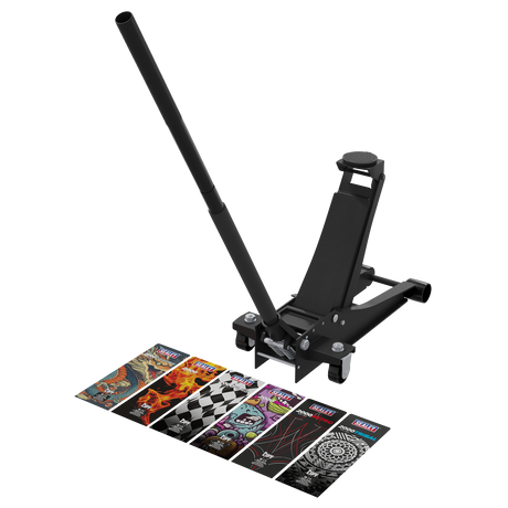 Sealey 2000CB Low Profile Custom Design Trolley Jack with Rocket Lift 2 Tonne - Black