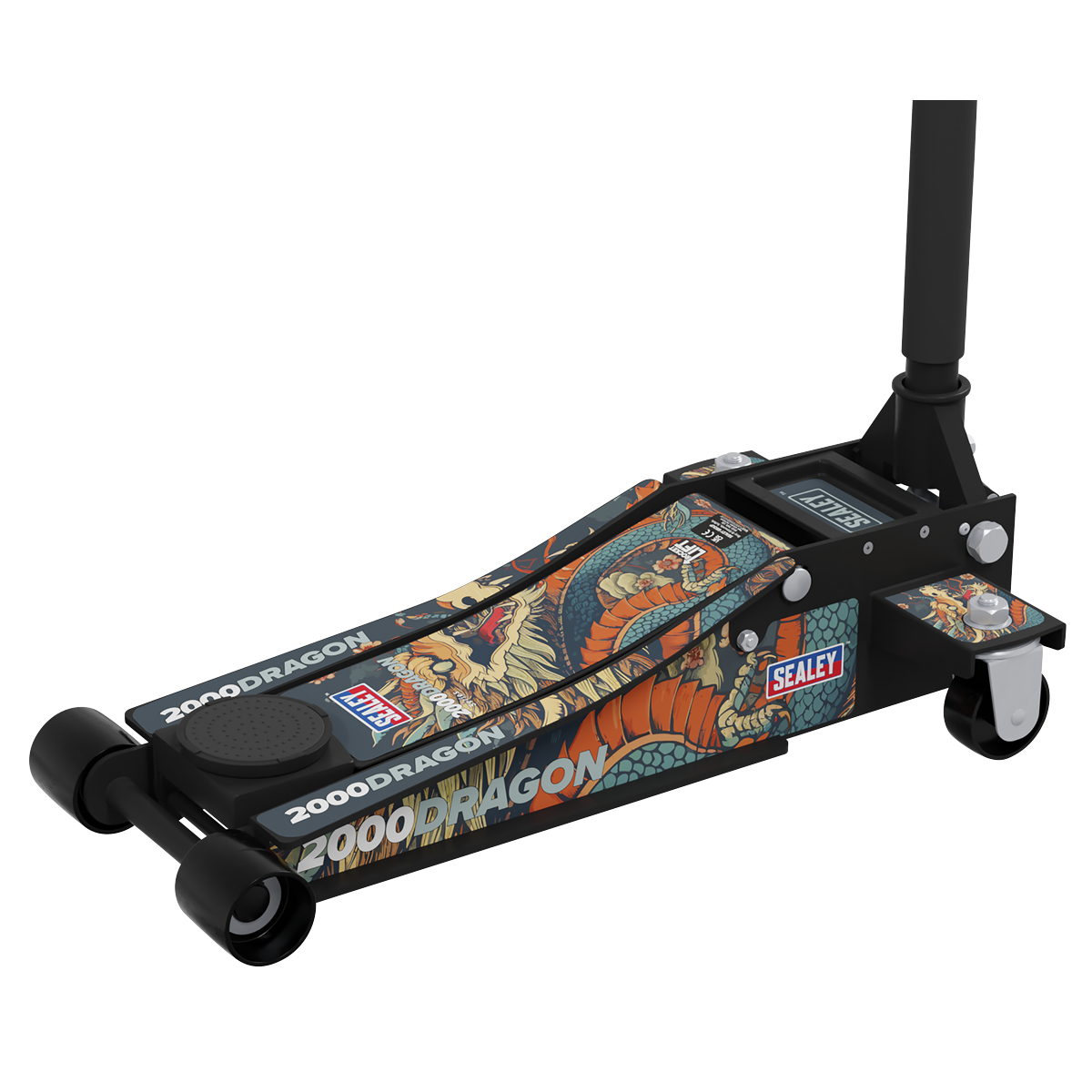 Sealey 2000CB Low Profile Custom Design Trolley Jack with Rocket Lift 2 Tonne - Black - additional view 5