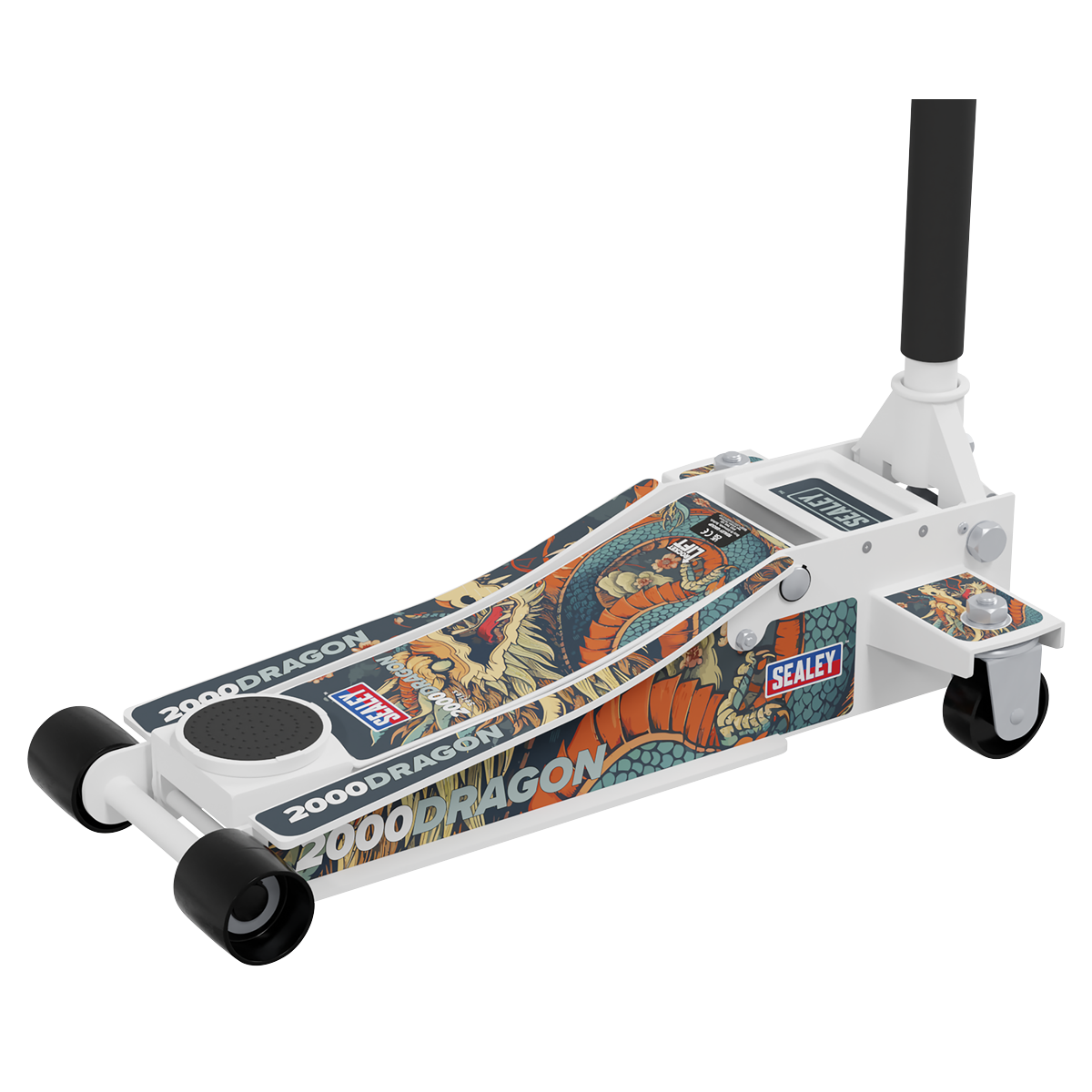 Sealey 2000CW Low Profile Custom Design Trolley Jack with Rocket Lift 2 Tonne - White - additional view 18