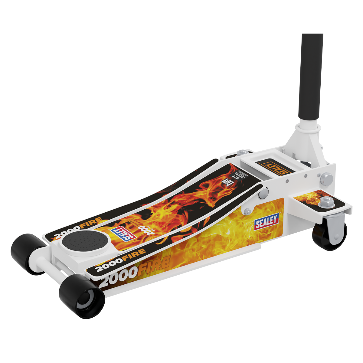 Sealey 2000CW Low Profile Custom Design Trolley Jack with Rocket Lift 2 Tonne - White - additional view 5