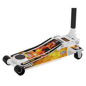 Sealey 2000CW Low Profile Custom Design Trolley Jack with Rocket Lift 2 Tonne - White - additional view 5