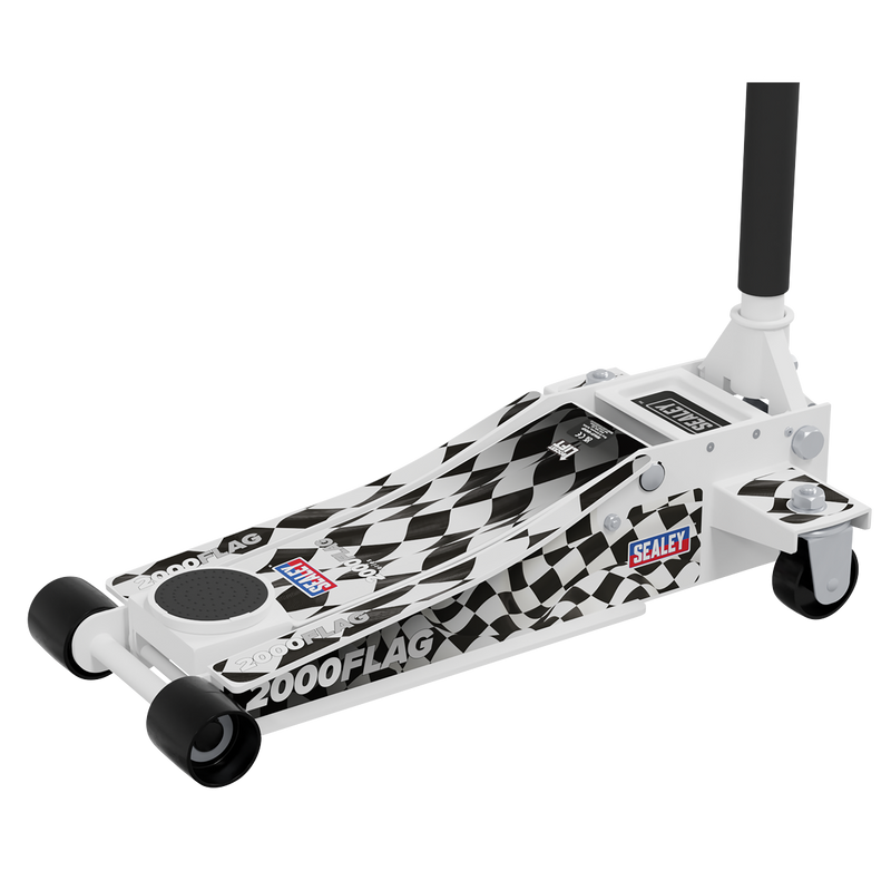 Sealey 2000CW Low Profile Custom Design Trolley Jack with Rocket Lift 2 Tonne - White - additional view 6