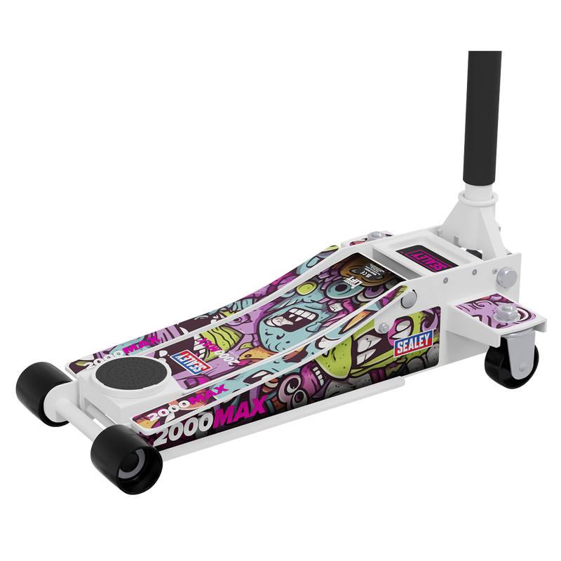 Sealey 2000CW Low Profile Custom Design Trolley Jack with Rocket Lift 2 Tonne - White - additional view 7