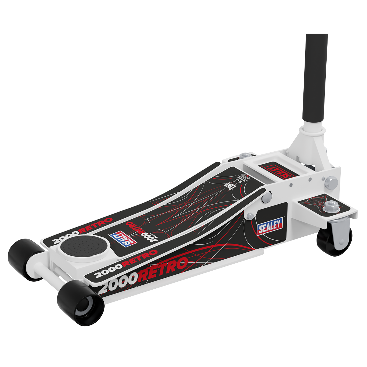 Sealey 2000CW Low Profile Custom Design Trolley Jack with Rocket Lift 2 Tonne - White - additional view 8