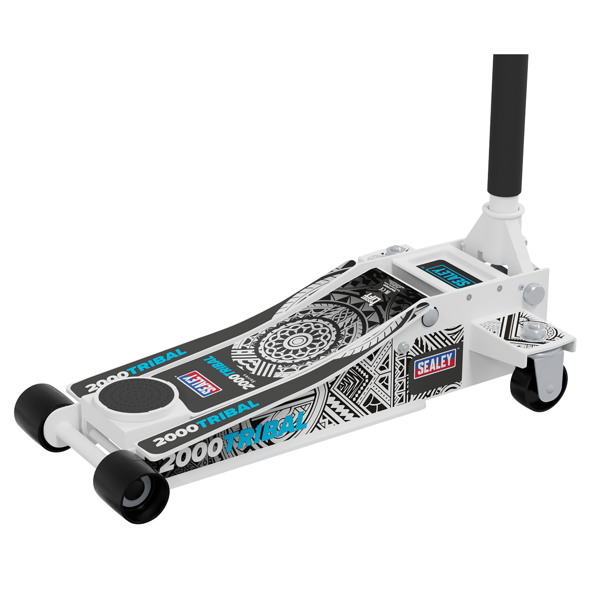 Sealey 2000CW Low Profile Custom Design Trolley Jack with Rocket Lift 2 Tonne - White - additional view 9