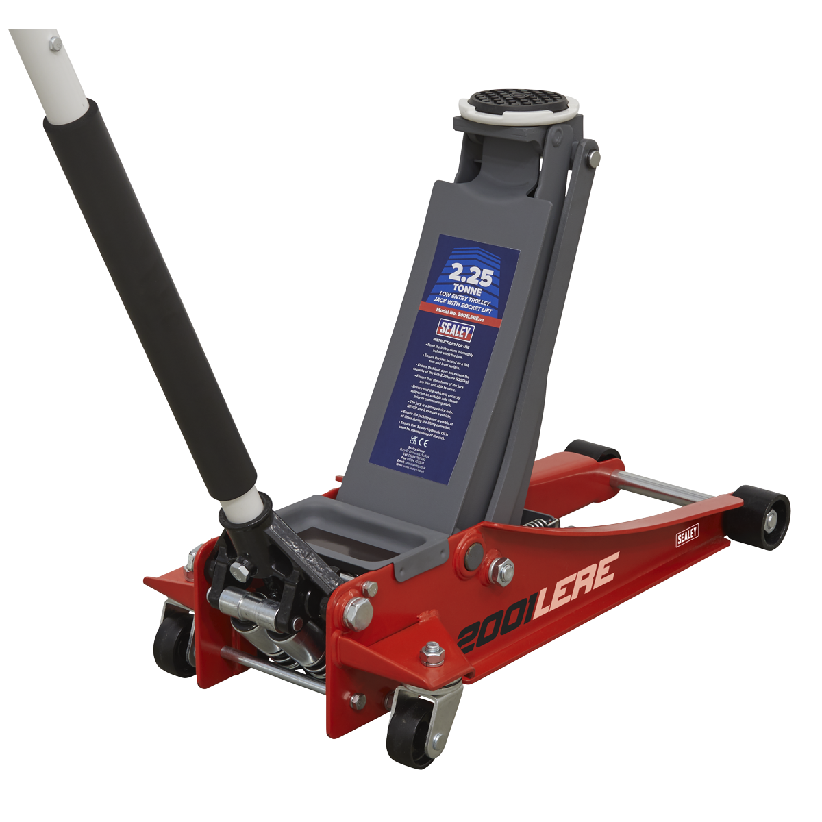 Sealey 2001LERECOMBO Trolley Jack & Cordless Impact Wrench Combo - Red - additional view 3