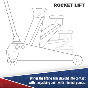 Sealey 2100TB Viking Low Profile Professional Long Reach Trolley Jack with Rocket Lift 2 Tonne - additional view 7