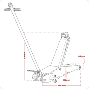 Sealey 2201HL Long Reach High Lift Commercial Trolley Jack 2 Tonne - additional view 8