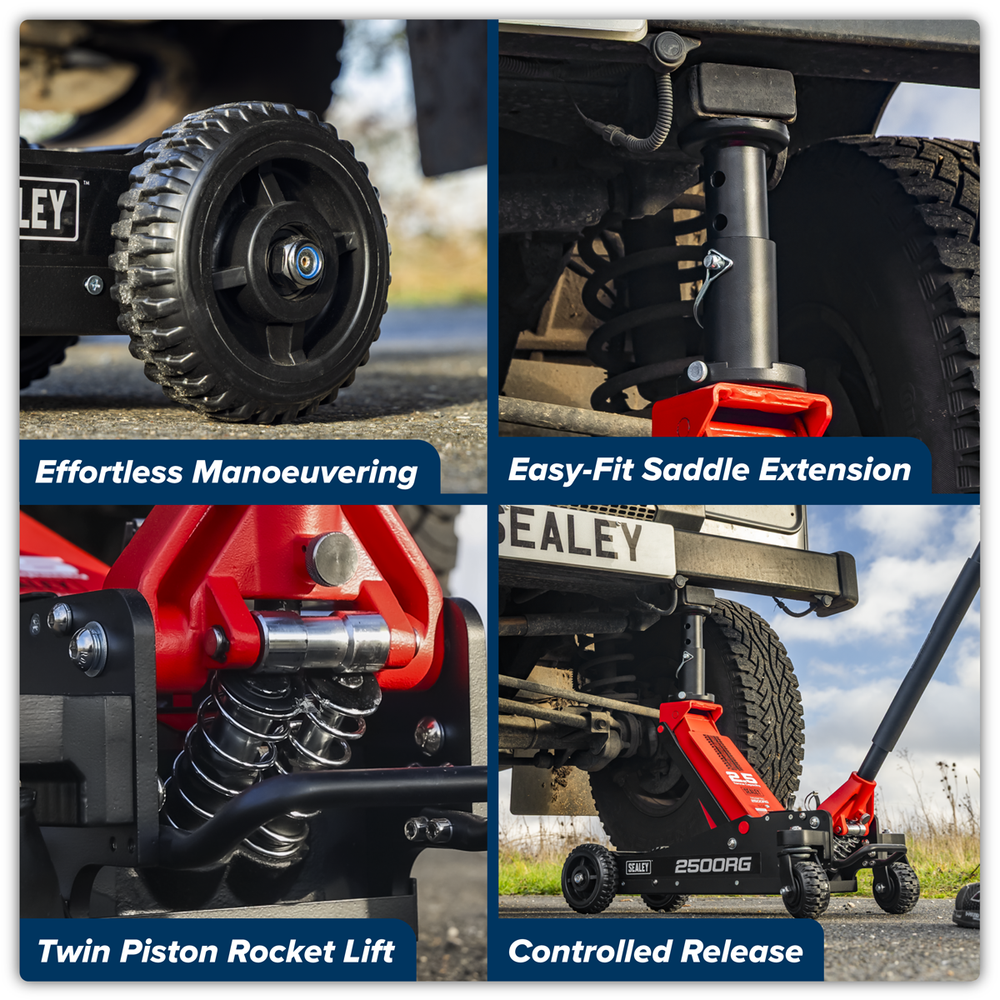 Sealey 2500RG Big Wheel Hybrid Trolley Jack for Off-Road Vehicles, SUVs, Vans & 4x4s with Super Rocket - additional view 18