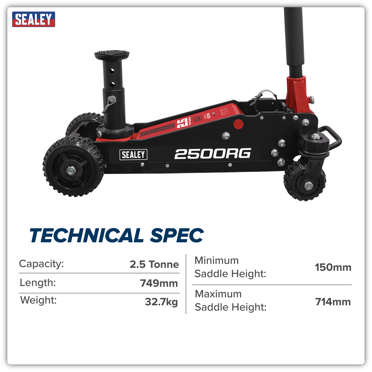 Sealey 2500RG Big Wheel Hybrid Trolley Jack for Off-Road Vehicles, SUVs, Vans & 4x4s with Super Rocket - additional view 19