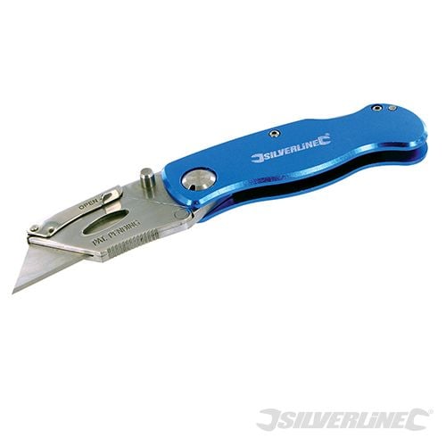 Silverline Lock Knife and 10 Blades 90mm - 290192