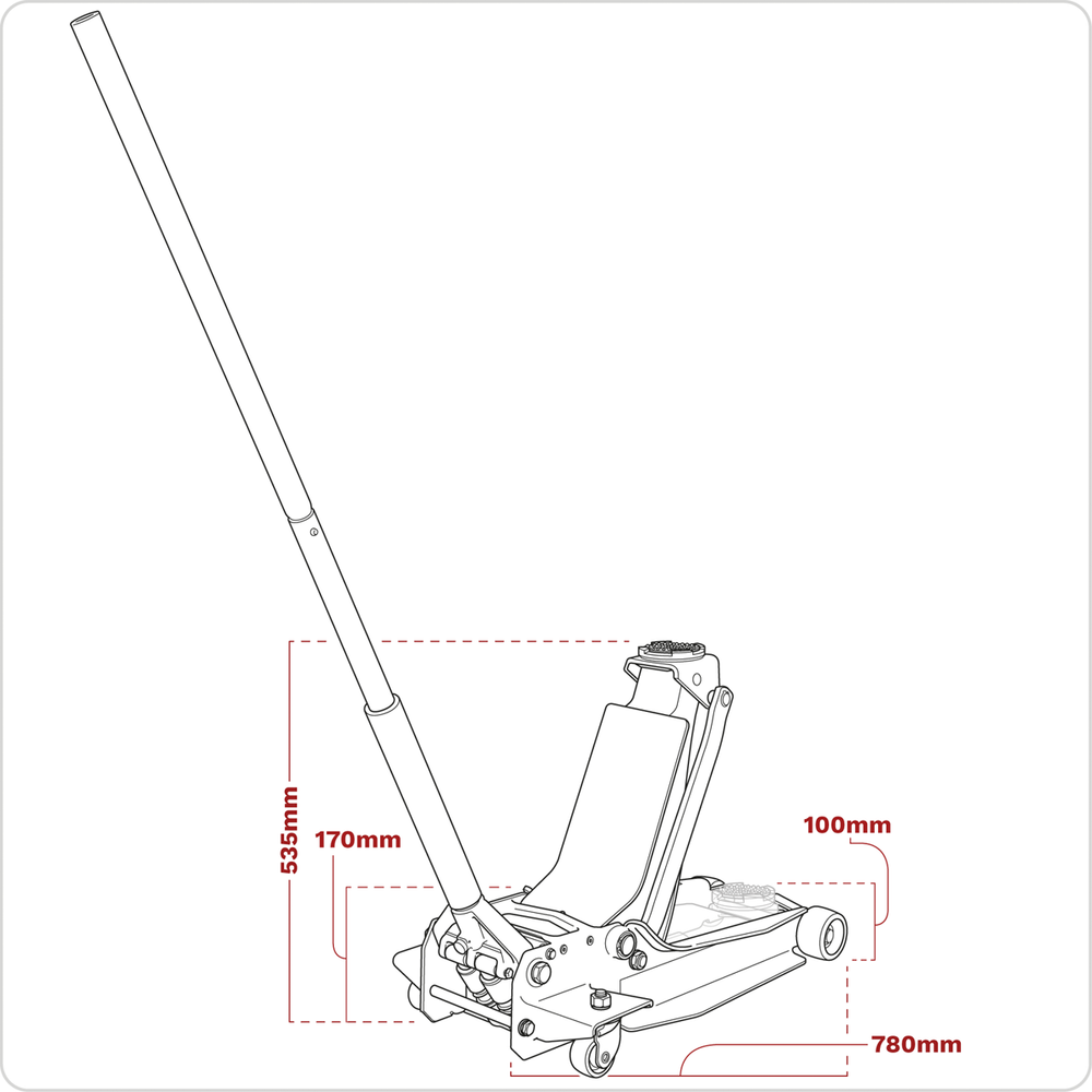 Sealey 3000SER Low Profile Trolley Jack with Rocket Lift 3 Tonne - additional view 4