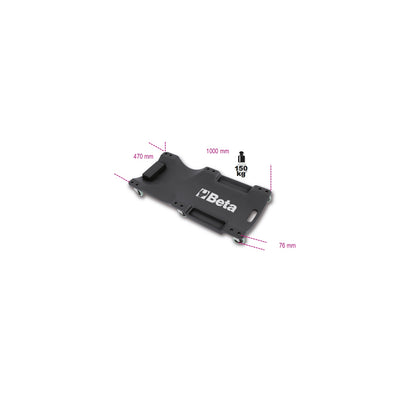 Beta Shockproof Plastic Creeper With 76 Mm Wheels - 3003