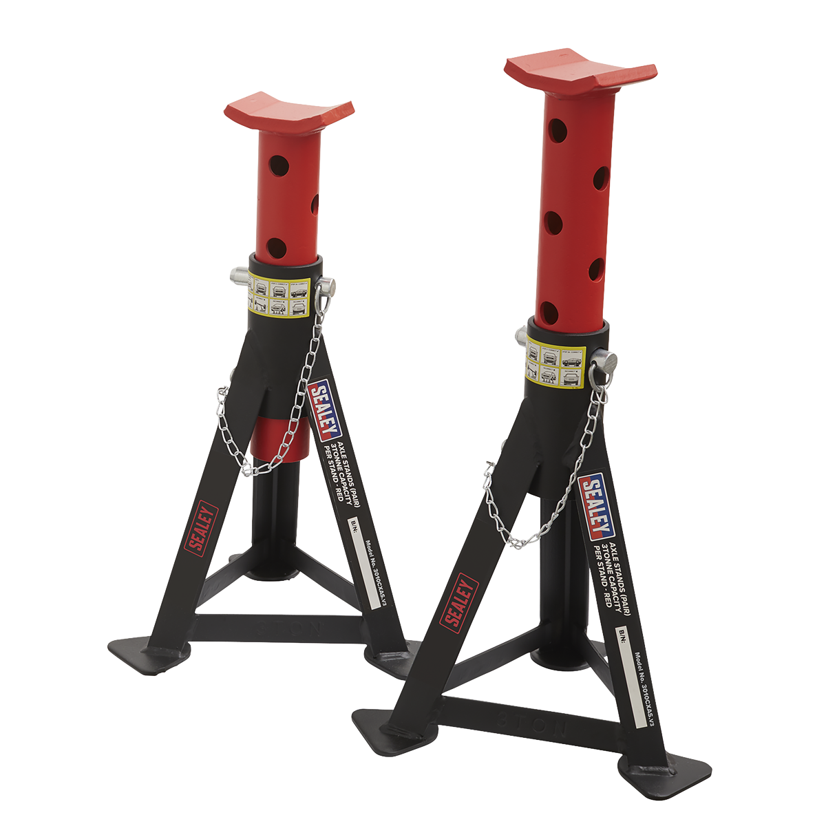 Sealey 3010CX Standard Chassis Trolley Jack 3 Tonne with Axle Stands (Pair) 3 Tonne Capacity per Stand - additional view 5