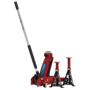 Sealey 3010CX Standard Chassis Trolley Jack 3 Tonne with Axle Stands (Pair) 3 Tonne Capacity per Stand - additional view 2