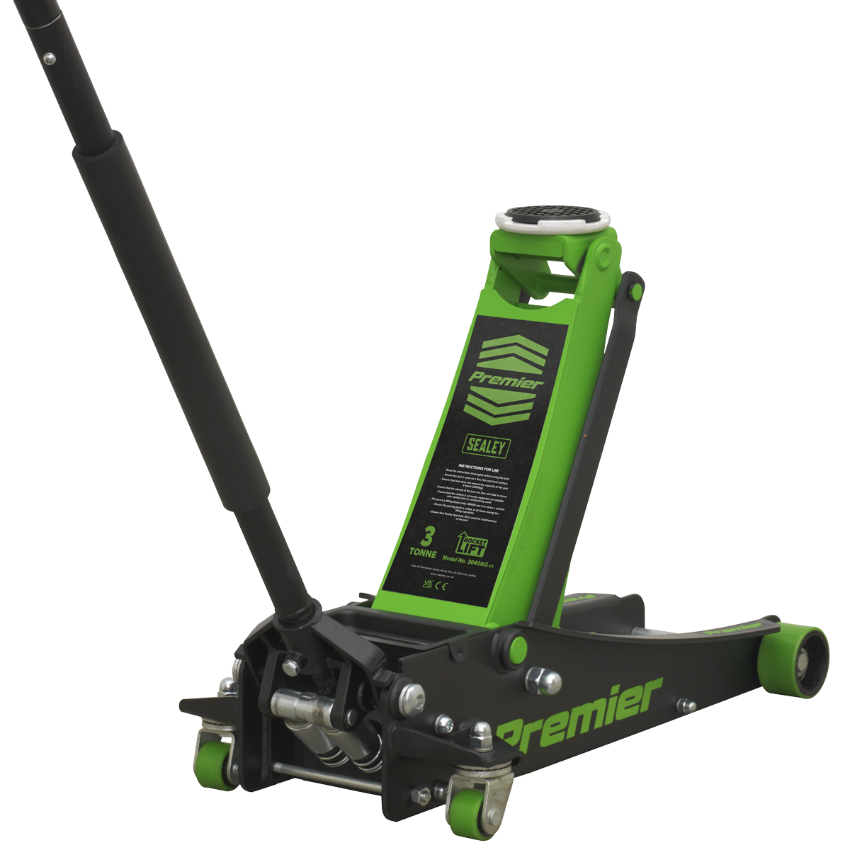 Sealey 3040AGCOMBO1 Premier Trolley Jack 3 Tonne & Axle Stands (Pair) 3 Tonne per Stand Combo - additional view 2