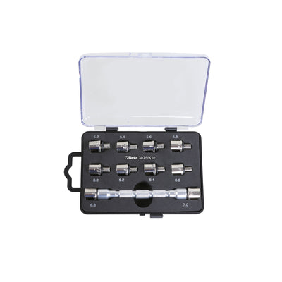 Beta Universal Wheel Spoke Wrench Set With Interchangeable Head And 10 Bits - 3075/K10