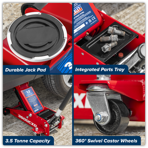 Sealey 3500CXD Trolley Jack with Super Rocket Lift 3.5 Tonne - additional view 8