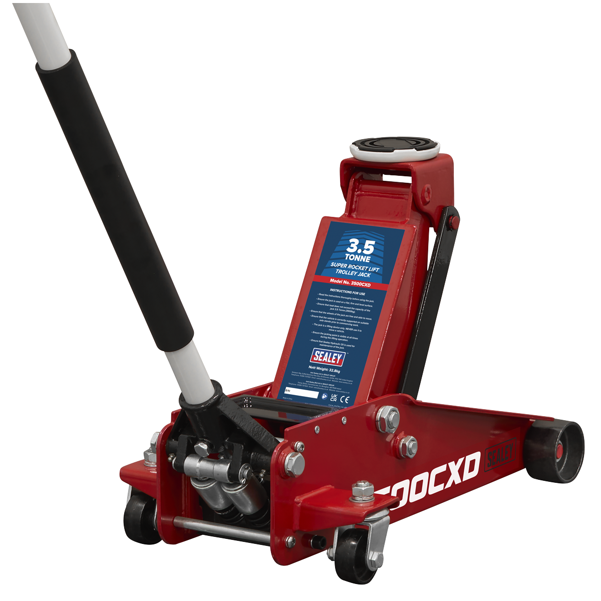 Sealey 3500CXD Trolley Jack with Super Rocket Lift 3.5 Tonne