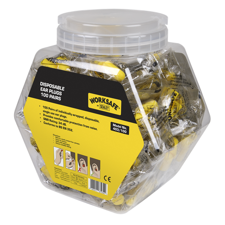 Sealey 403/100 Worksafe® Disposable Ear Plugs - 100 Pairs - additional view 2