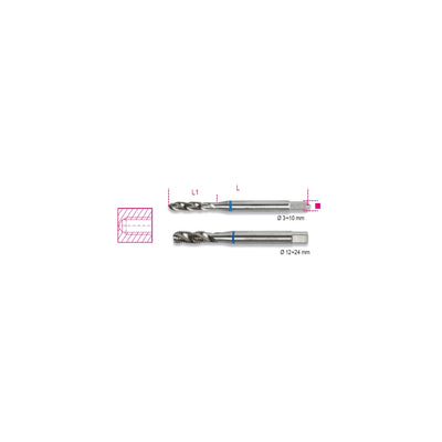 Beta Hss Blind Hole Machine Tap M3 X 0.5 Coarse Pitch - 428FC - 428FC 3