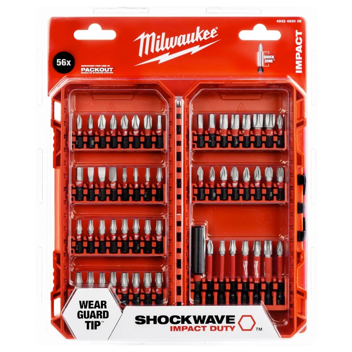 Milwaukee Shockwave Impact duty Bit Set - 56pc - 4932492006