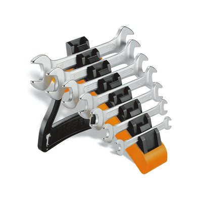 Beta 7-Piece Double Open End Wrench Set With Support 6X7 To 18X19 Mm - 55 - 55/SP7
