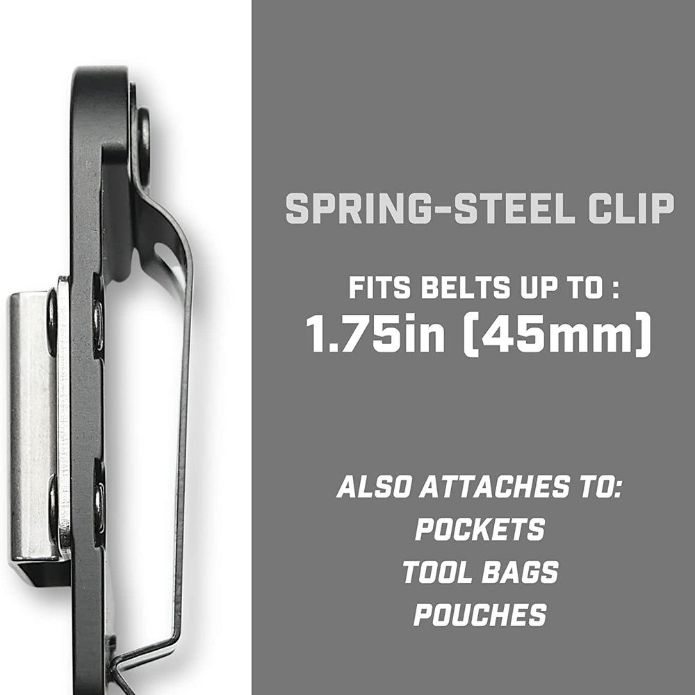 DriverMaster Pro - Clip-On Holder for Drills, Impacts and Nailers with Metal Belt Clip