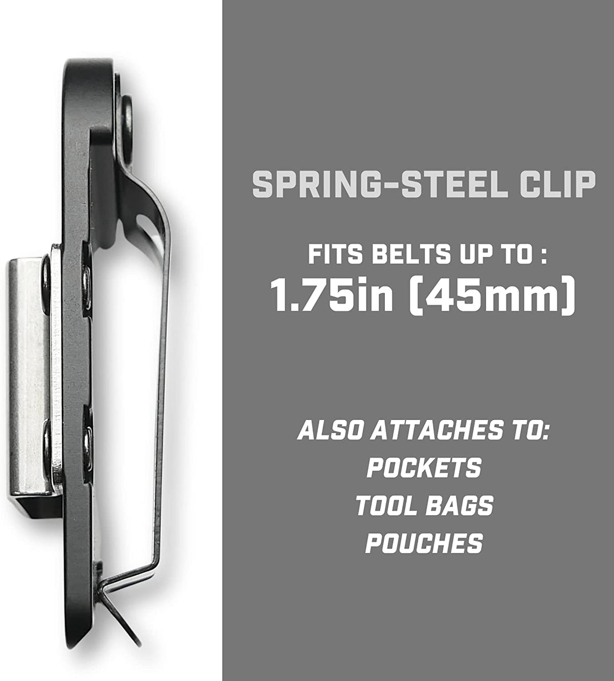 DriverMaster Pro - Clip-On Holder for Drills, Impacts and Nailers with Metal Belt Clip