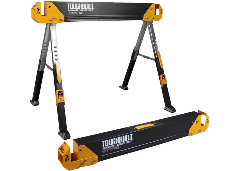 Toughbuilt Adjustable Sawhorse Twin Pack - Versatile Jobsite Table - TB-C650-2