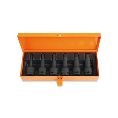 Beta 1/2" Drive Impact Socket Driver Set For Xzn Head Screws, 6 Pieces - 720XZN/C6