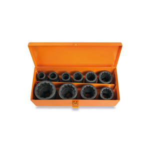 Beta 10 Piece 3/4 Inch Bi-Hex Impact Socket Set In Metal Case - 728B/C10